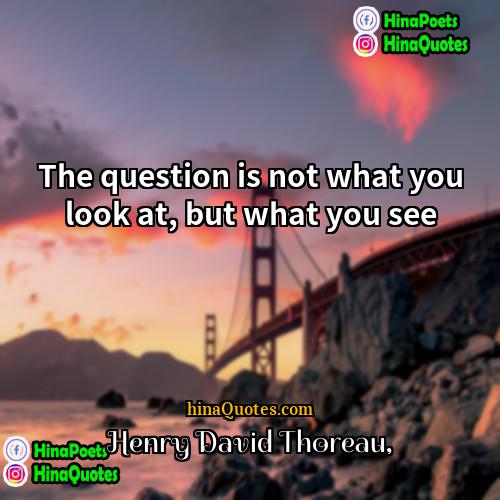 Henry David Thoreau Quotes | The question is not what you look